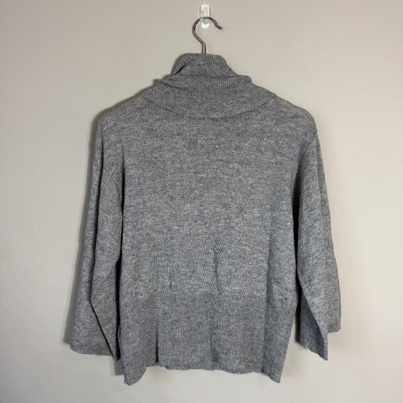 Anthropologie Sparrow Bell Sleeve Wool Turtleneck Sweater Pullover Womens M Gray - Picture 3 of 12